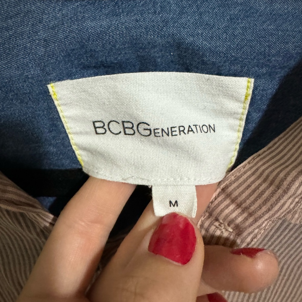 Bcbgeneration Striped Button Down Long Sleeve Shi… - image 3